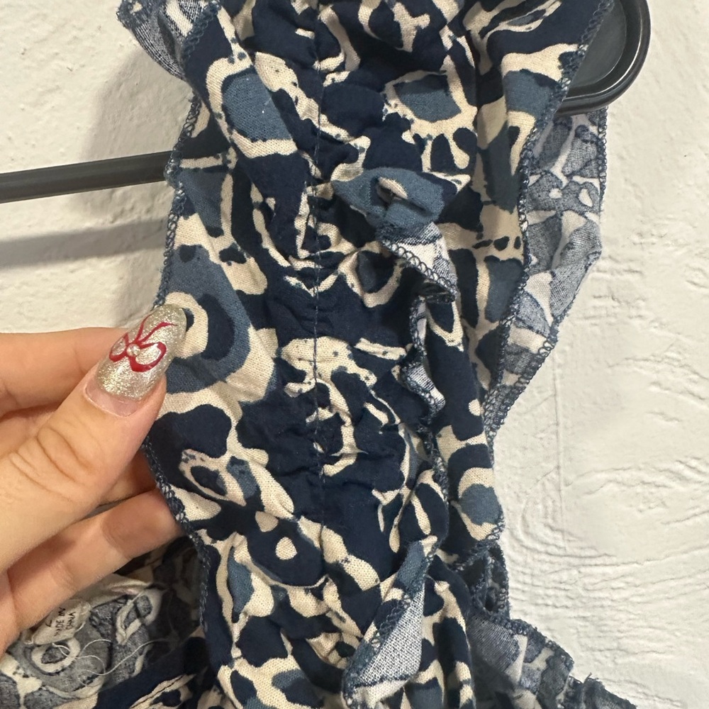 Blue Flutter Sleeve Top - Picture 3 of 4